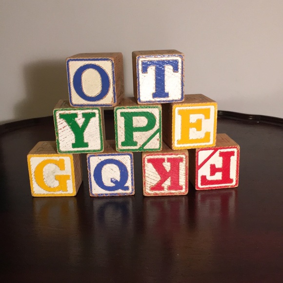 Vintage Wood Alphabet Blocks - Picture 3 of 4